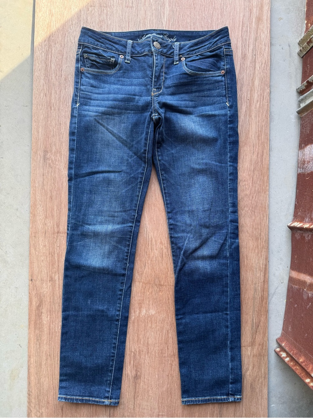 American Eagle Outfitters Women's Dark Blue Skinny Jeans